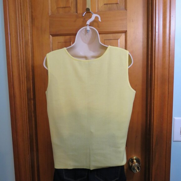 Ming Wang Yellow Knit Sleeveless Tank Top Basic Staple Size Petite Large - Picture 5 of 9